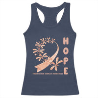 Peach Dragonfly Endometrial Cancer Racerback Tank Top Hope And Strength
