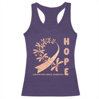 Peach Dragonfly Endometrial Cancer Racerback Tank Top Hope And Strength