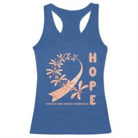 Peach Dragonfly Endometrial Cancer Racerback Tank Top Hope And Strength