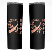 Peach Dragonfly Endometrial Cancer Skinny Tumbler Hope And Strength
