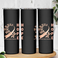 Peach Dragonfly Endometrial Cancer Skinny Tumbler Hope And Strength