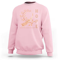 Peach Dragonfly Endometrial Cancer Sweatshirt Hope And Strength