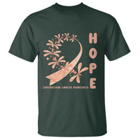 Peach Dragonfly Endometrial Cancer T Shirt Hope And Strength