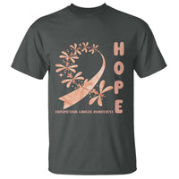Peach Dragonfly Endometrial Cancer T Shirt Hope And Strength
