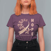 Peach Dragonfly Endometrial Cancer T Shirt For Women Hope And Strength
