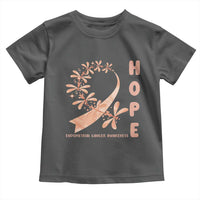 Peach Dragonfly Endometrial Cancer Toddler T Shirt Hope And Strength