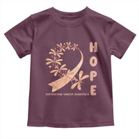 Peach Dragonfly Endometrial Cancer Toddler T Shirt Hope And Strength
