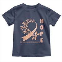 Peach Dragonfly Endometrial Cancer Toddler T Shirt Hope And Strength