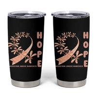Peach Dragonfly Endometrial Cancer Tumbler Cup Hope And Strength