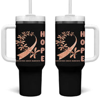 Peach Dragonfly Endometrial Cancer Tumbler With Handle Hope And Strength