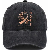 Peach Dragonfly Endometrial Cancer Washed Cotton Baseball Cap Hope And Strength