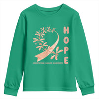 Peach Dragonfly Endometrial Cancer Youth Sweatshirt Hope And Strength