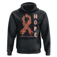 Endometrial Cancer Floral Ribbon Hoodie Hope Peach Ribbon Warrior