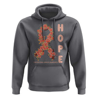 Endometrial Cancer Floral Ribbon Hoodie Hope Peach Ribbon Warrior