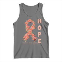 Endometrial Cancer Floral Ribbon Tank Top Hope Peach Ribbon Warrior