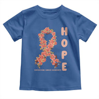 Endometrial Cancer Floral Ribbon Toddler T Shirt Hope Peach Ribbon Warrior