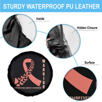 Endometrial Cancer Warrior Fighter Butterfly Spare Tire Cover Peach Ribbon Hope