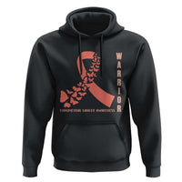 Endometrial Cancer Warrior Fighter Butterfly Hoodie Peach Ribbon Hope