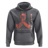 Endometrial Cancer Warrior Fighter Butterfly Hoodie Peach Ribbon Hope