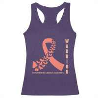 Endometrial Cancer Warrior Fighter Butterfly Racerback Tank Top Peach Ribbon Hope