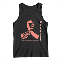 Endometrial Cancer Warrior Fighter Butterfly Tank Top Peach Ribbon Hope