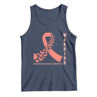 Endometrial Cancer Warrior Fighter Butterfly Tank Top Peach Ribbon Hope