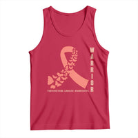 Endometrial Cancer Warrior Fighter Butterfly Tank Top Peach Ribbon Hope