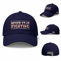 Endometrial Cancer Fighter Baseball Cap Never Stop Fighting Peach Ribbon