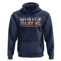 Endometrial Cancer Fighter Hoodie Never Stop Fighting Peach Ribbon