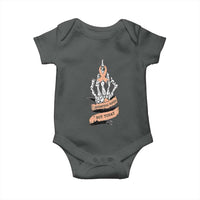 Funny Endometrial Cancer Skeleton Not Today Baby Onesie Fighter Peach Ribbon