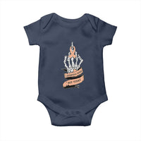 Funny Endometrial Cancer Skeleton Not Today Baby Onesie Fighter Peach Ribbon