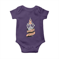 Funny Endometrial Cancer Skeleton Not Today Baby Onesie Fighter Peach Ribbon