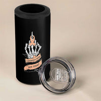 Funny Endometrial Cancer Skeleton Not Today 4 in 1 Can Cooler Tumbler Fighter Peach Ribbon