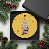 Funny Endometrial Cancer Skeleton Not Today Ceramic Ornament Fighter Peach Ribbon