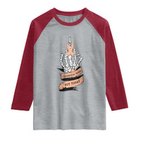 Funny Endometrial Cancer Skeleton Not Today Raglan Shirt Fighter Peach Ribbon