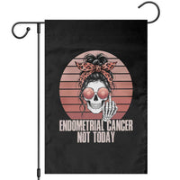 Vintage Endometrial Cancer Not Today Garden Flag Skeleton Warrior Fighter