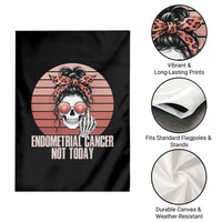 Vintage Endometrial Cancer Not Today Garden Flag Skeleton Warrior Fighter
