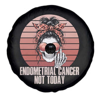 Vintage Endometrial Cancer Not Today Spare Tire Cover Skeleton Warrior Fighter