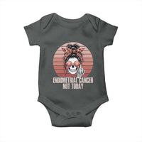 Vintage Endometrial Cancer Not Today Baby Onesie Skeleton Warrior Fighter