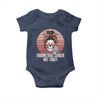 Vintage Endometrial Cancer Not Today Baby Onesie Skeleton Warrior Fighter