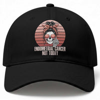 Vintage Endometrial Cancer Not Today Baseball Cap Skeleton Warrior Fighter