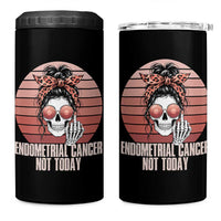 Vintage Endometrial Cancer Not Today 4 in 1 Can Cooler Tumbler Skeleton Warrior Fighter