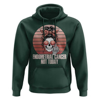 Vintage Endometrial Cancer Not Today Hoodie Skeleton Warrior Fighter