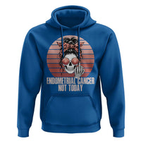 Vintage Endometrial Cancer Not Today Hoodie Skeleton Warrior Fighter