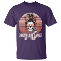 Vintage Endometrial Cancer Not Today T Shirt Skeleton Warrior Fighter