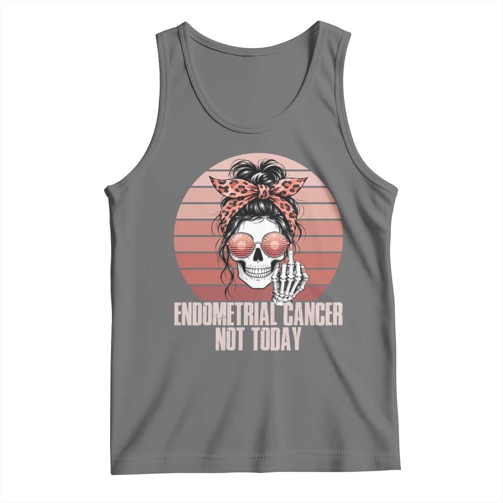 Vintage Endometrial Cancer Not Today Tank Top Skeleton Warrior Fighter