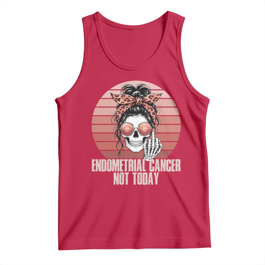 Vintage Endometrial Cancer Not Today Tank Top Skeleton Warrior Fighter