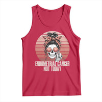 Vintage Endometrial Cancer Not Today Tank Top Skeleton Warrior Fighter