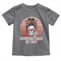 Vintage Endometrial Cancer Not Today Toddler T Shirt Skeleton Warrior Fighter