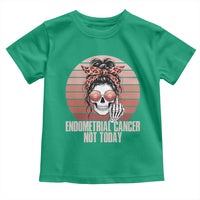 Vintage Endometrial Cancer Not Today Toddler T Shirt Skeleton Warrior Fighter